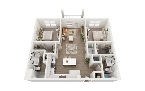 a1 floor plan  1 bedroom with 2 baths  1192 square feet